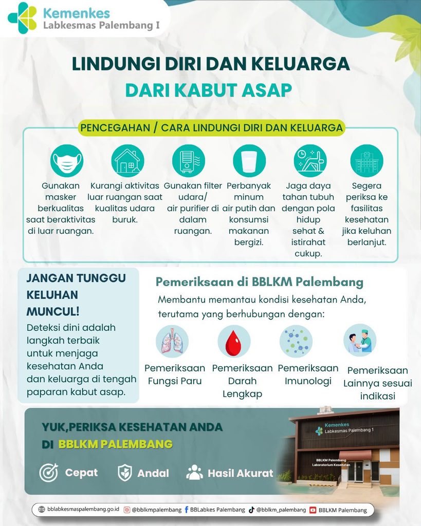 Kabut Asap Ancam Kesehatan, BBLKM Palembang Ajak Masyarakat Waspada dan Lindungi Diri